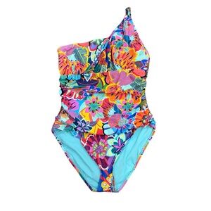 Bleu Rod Beattie Bright Floral One Piece Swim Suit - Size 12
